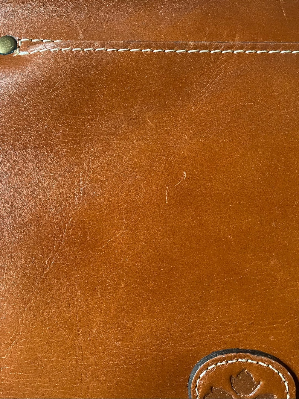 Patricia Nash Tan Luxury Designer Boho London Full-Grain Leather Saddle Bag - Picture 9 of 15